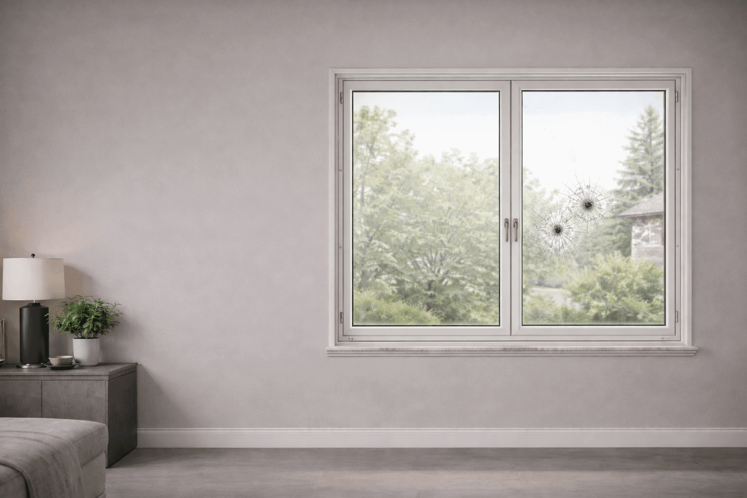 Ballistic window installation.